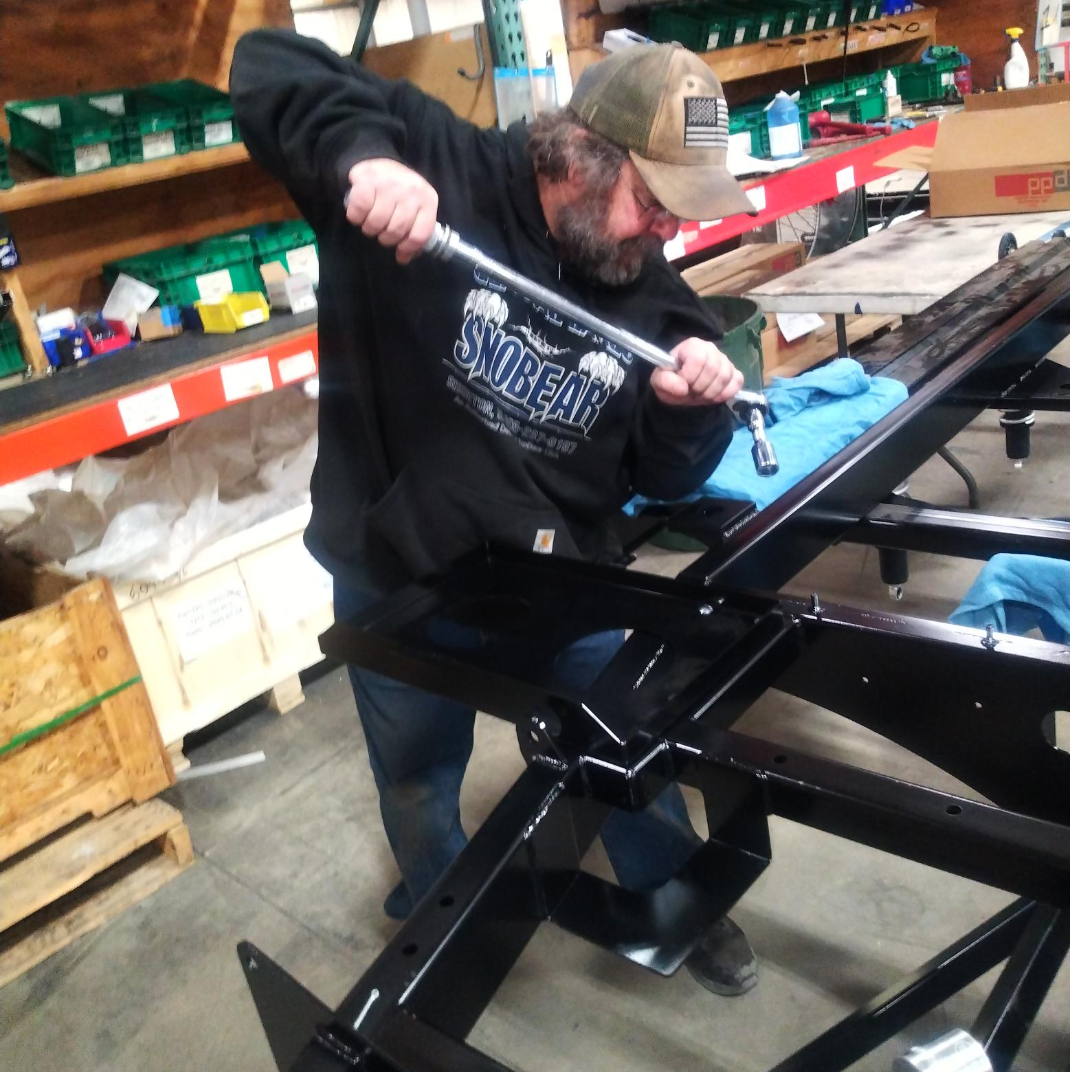 Fabrication and assembly work on the SnoBear production floor